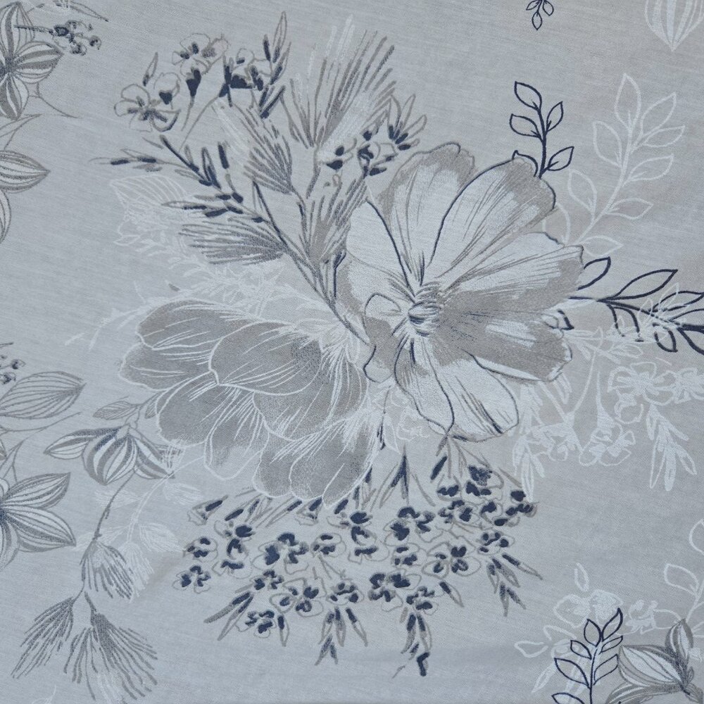 Cotton & Silk Scarf Lightweight Angled Ends Grey Blue Italy - Picture 4 of 10